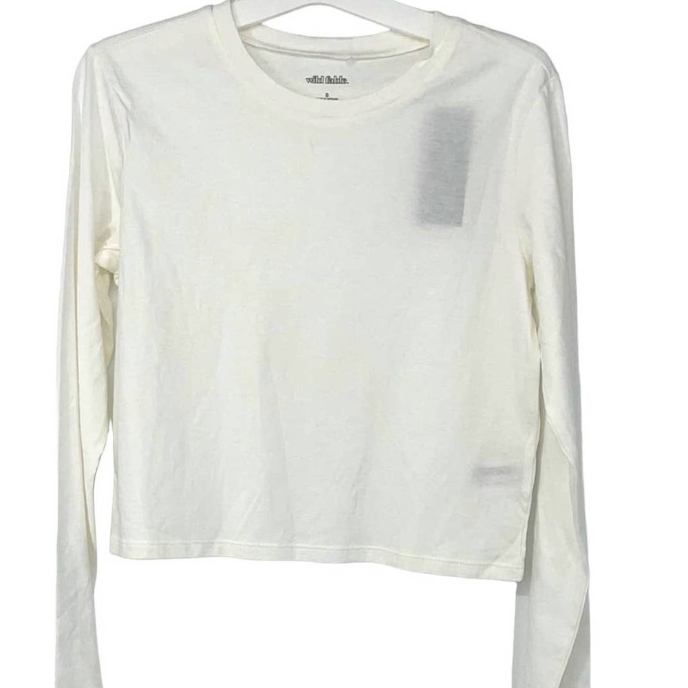 WILD FABLE WHITE LONG SLEEVE COTTON TOP SMALL
